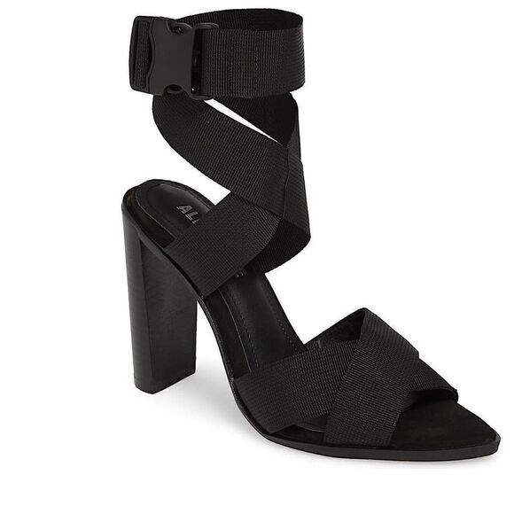 Alias Mae Soli Canvas Heeled Black Sandals - Picture 9 of 12